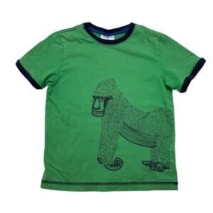 HANNA ANDERSSON Green Blue Gorilla Short Sleeve Tee Size 8 130 Kids *READ*